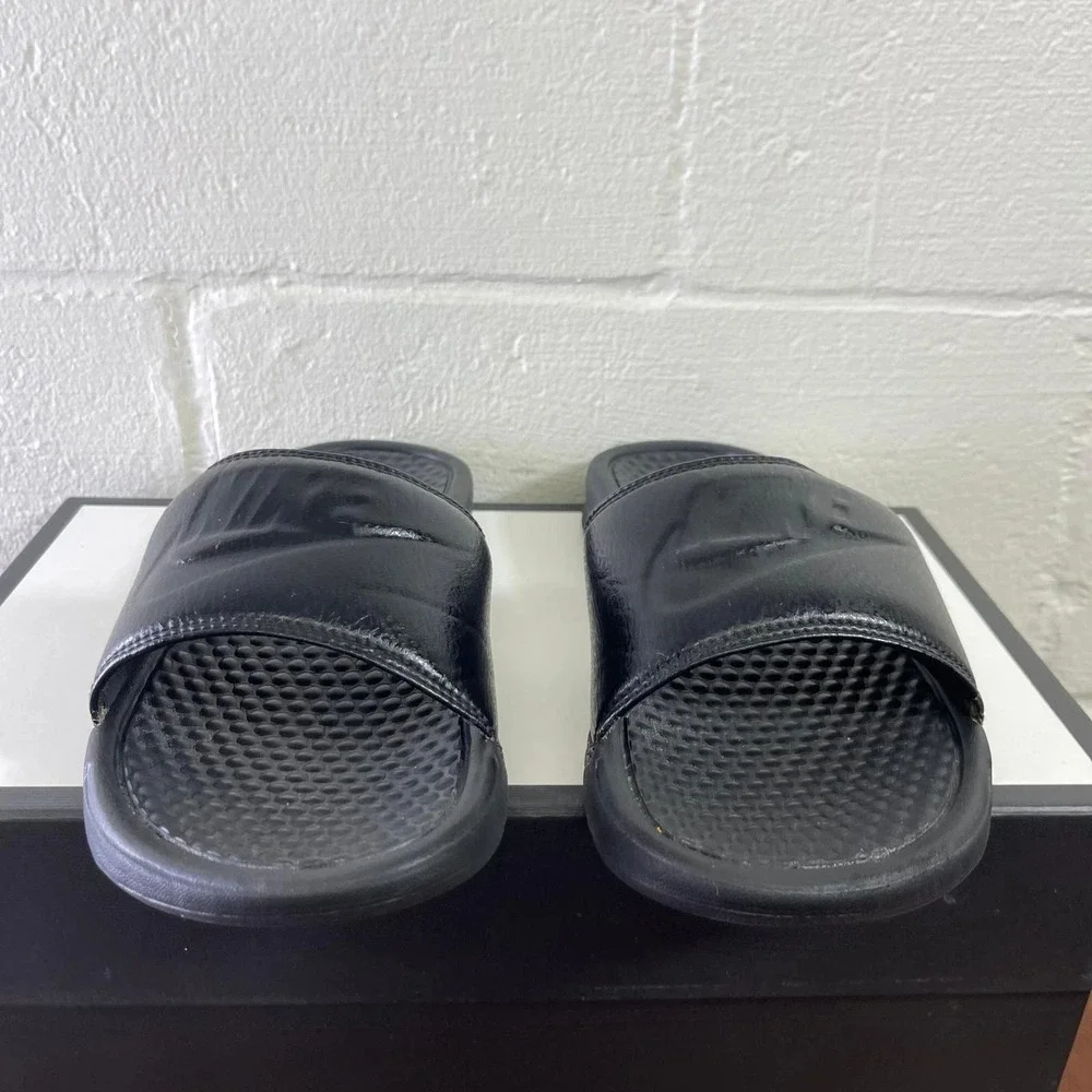 Nike Black Benassi JDI 343880-001 Black Slides Sandals Slip‎ On Men's 7 US/6 UK
